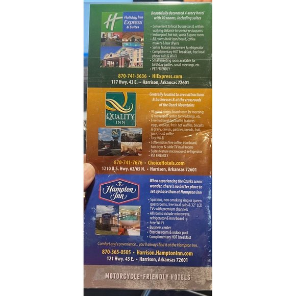 Motorcycle Riding Guide of the Ozarks Map Buffalo River Branson Harrison Arkansa - Picture 2 of 2